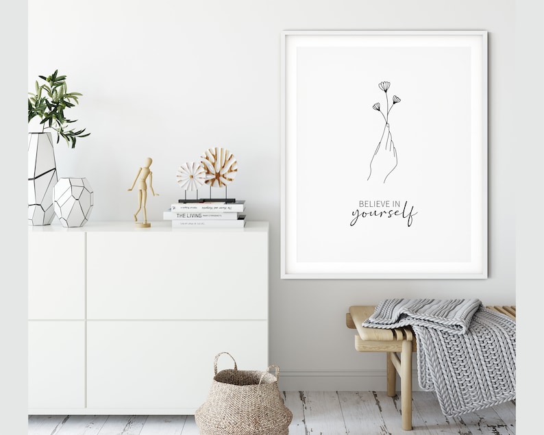 Motivational Quotes Line Art Line Drawing Black and White Etsy UK