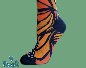 Women's Monarch Butterfly Socks (Crew)