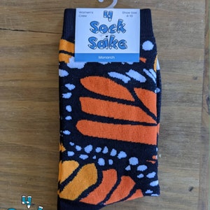 Women's Monarch Butterfly Socks Crew image 6
