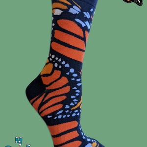 Women's Monarch Butterfly Socks Crew image 3