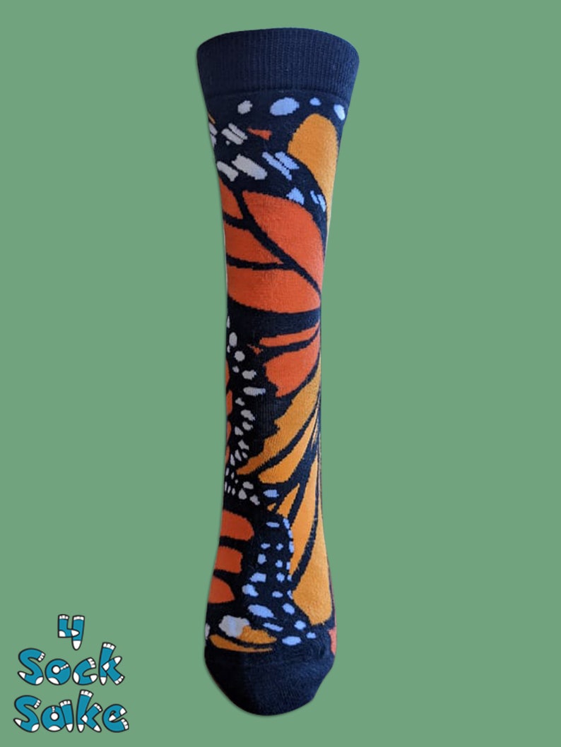 Women's Monarch Butterfly Socks Crew image 2