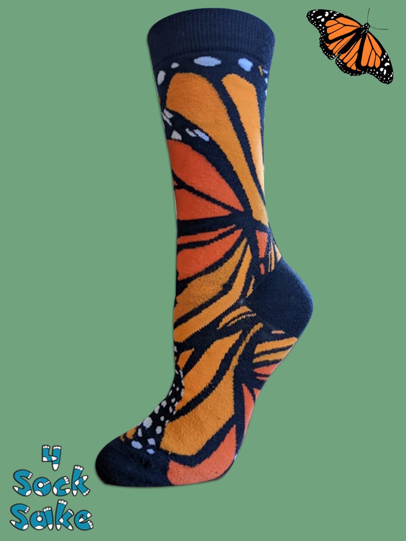 Women's Monarch Butterfly Socks Crew image 1