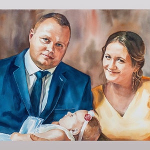 Custom Watercolor Couple Portrait: Original Painting From Photo