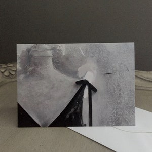 Carte pour lettres, carte vierge, carte de voeux, toutes les occasions, carte de remerciement, anniversaire de femme, anniversaire de femme (carte 5 / robe noire avec noeud)