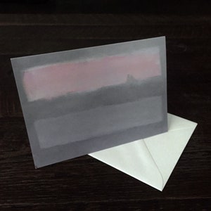 Carte pour lettres, carte vierge, carte rose, carte moderne, carte de voeux, carte d'art, carte de remerciement, carte d'anniversaire, carte de bébé fille (carte 1/rose/gris)