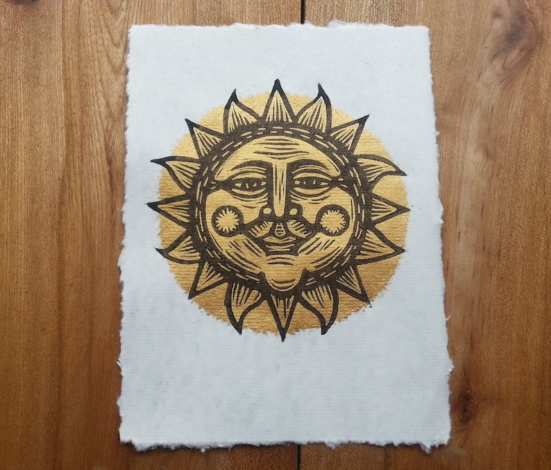 Golden sun print