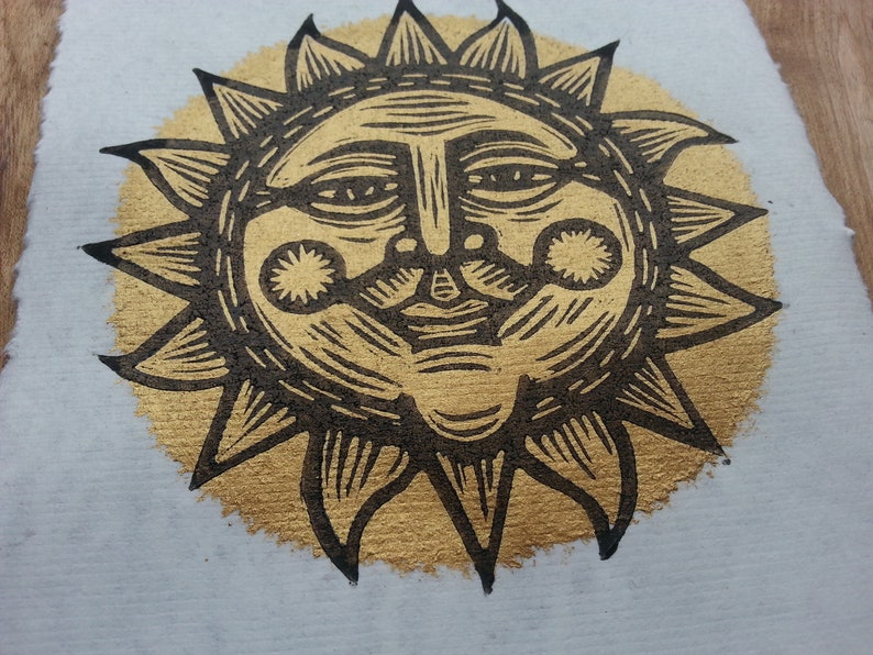 Golden sun print