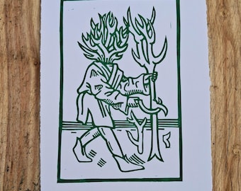 Coppice lino print
