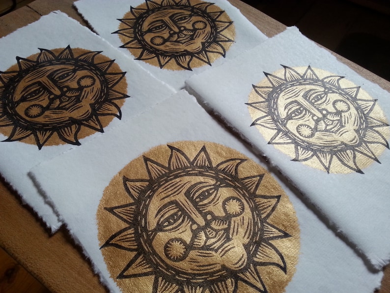 Golden sun print