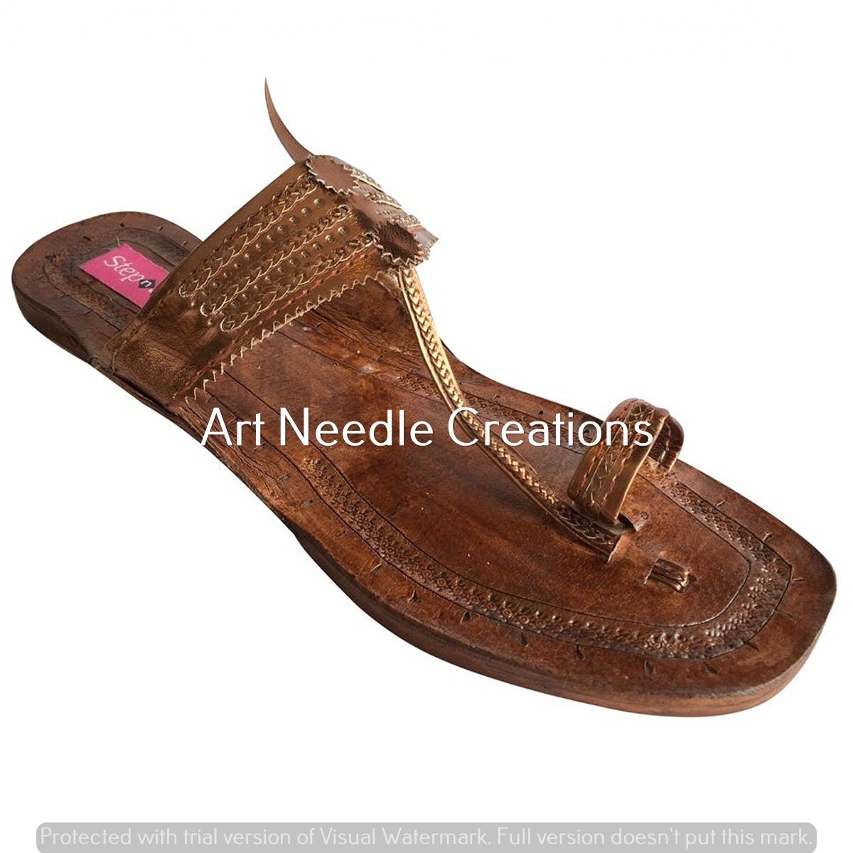 Damen brauner Slipper Kolhapuri Sandale Salwar Kameez Khussa Etsy