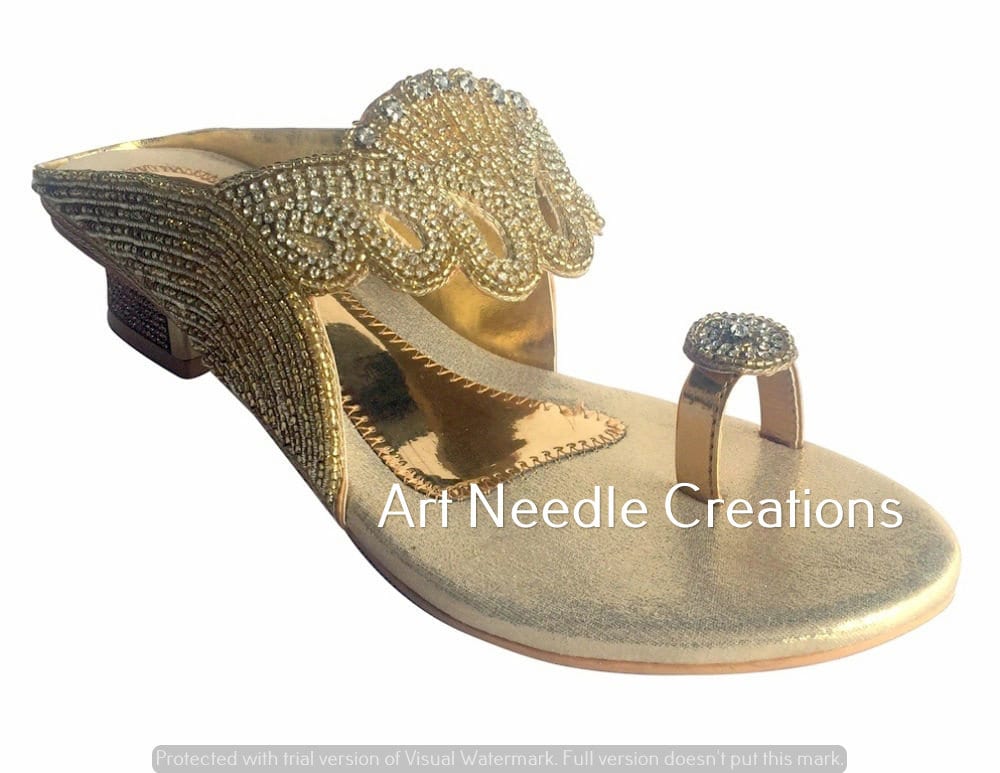 Ladies indian bollywood bridal shoes heels sandals slip ons Etsy