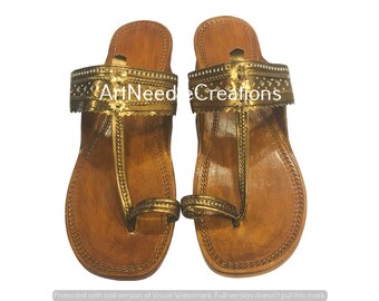 Womens leather slippers tan color sandals ladies slippers indian sandals flats