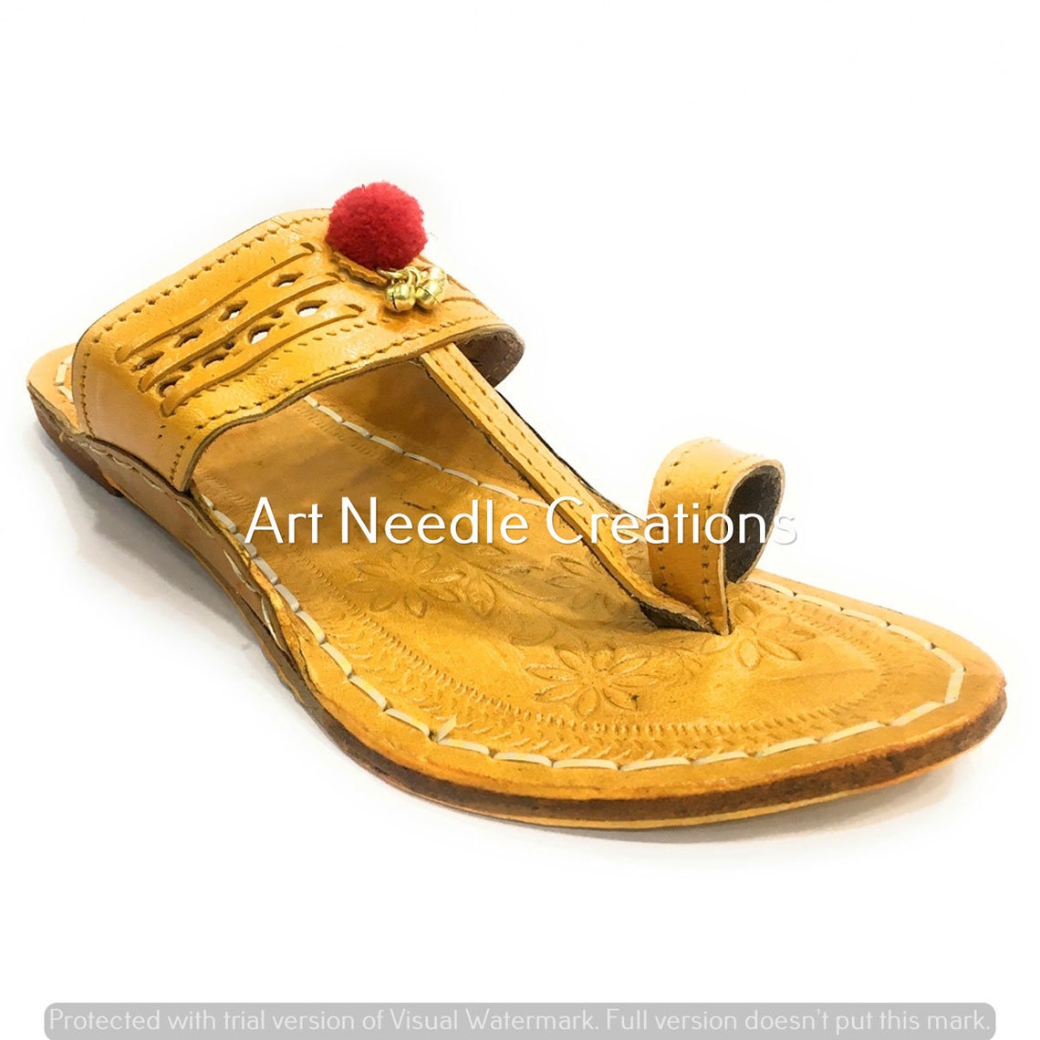 Womens kolhapuri chappal ethnic sandals beaded mojari flat Etsy