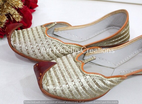 Indian Shoes Punjabi Jutti Bridal Shoes Khussa Shoes Mojari - Etsy