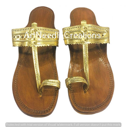 Indian Handmade Leather Kolhapuri Slipper mojadi Jutti Kurti Sandals Kolhapuri Chappal