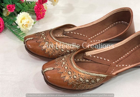 Mujeres Flats Punjabi Jutti Zapatos Zapatos para mujer Zapatos sin cordones Juttis y mojaris 