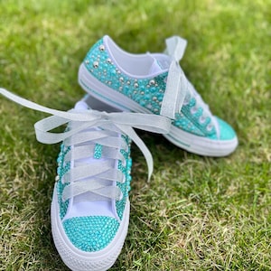 Custom diamond and pearl converse