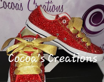 Custom diamond and pearl converse