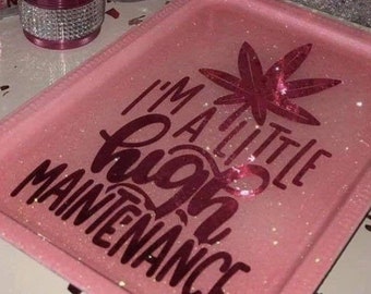 Custom Rolling Tray Set pink