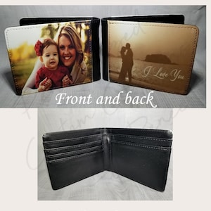 Men&#39;s wallet, personalized wallet. picture wallet.  Father&#39;s Day wallet. Photo wallet. Bi-fold wallet.