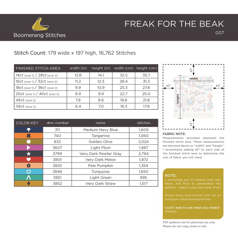 Freak for the Beak - PDF Digital Download Cross Stitch Pattern - Etsy