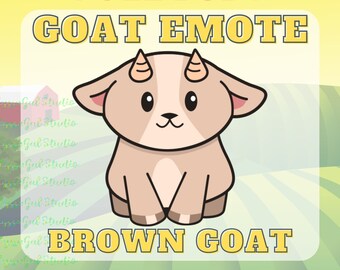 One Full Body Brown Baby Goat Emote For Twitch Discord Youtube Live Streaming And Chatroom Emote Digital Download 4 PNG Files Ready to Use