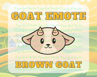 One Brown Baby Goat Head Emote For Twitch Discord Youtube Live Streaming Chatroom Emote Digital Download 4 PNG Sizes