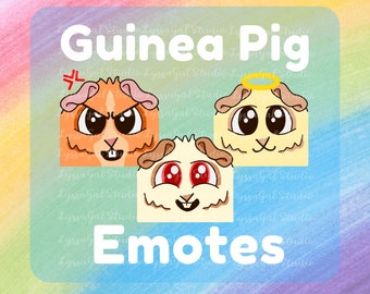 Three Guinea Pig Emote Bundle Face Only Guinea Pig Animal Lovers Perfect For Twitch Channel Points Discord Youtube Emote Pack