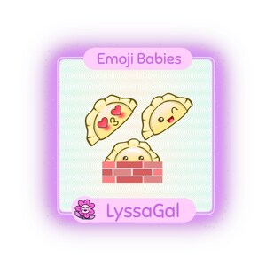Pierogi Emoji Set: 3 Dumpling Emote Set (PNG file, Digital Download)