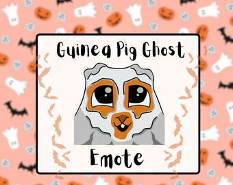 One Guinea Pig Ghost Emote Halloween Autumn Emote Pet Animal Lover Live Streaming Twitch Youtube Discord Non Animated