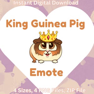 1 King Pig Emote Guinea Pig Crown Sweet Pet Cam Live Stream Twitch Youtube N Discord
