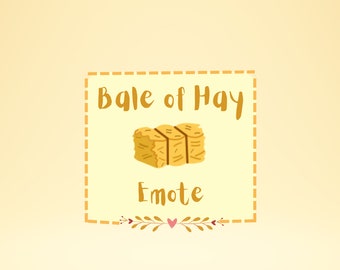 One Bale Of Hay Emote Badge For Pet and Animal Lovers Autumn Halloween Theme Live Streaming Twitch Discord Youtube