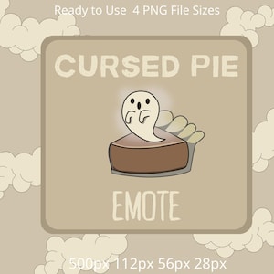 1 Spoopy Ghost Pie Emote Pack – Cute Burnt Dessert Twitch & Discord Emoji