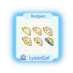 Insignias de suscripción a Pierogi: 6 emoticones de Twitch de Dumpling para transmisores en vivo (descarga digital)