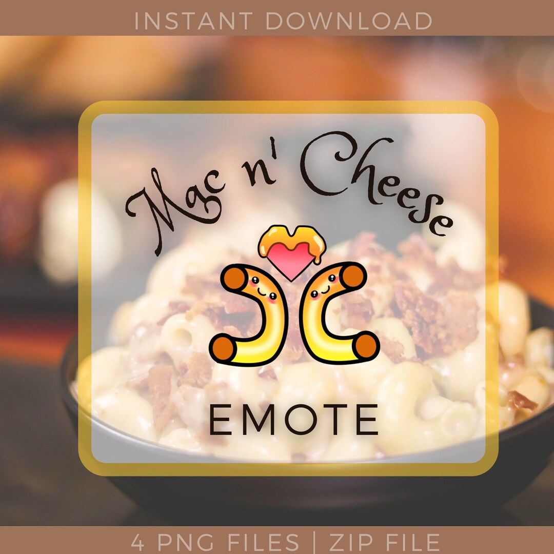 One Mac and Cheese Emoji for Twitch Youtube Discord Unique Digital Art