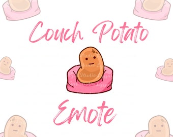 One Couch Potato Emote For Live Streaming Twitch Youtube Discord Chatroom Cute Funny Emote Perfect For Chilling Relaxing Hanging Out Emote