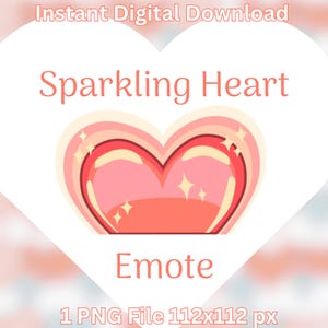 Sparkling Heart Emote: Twitch, Discord, YouTube (PNG Digital Download)