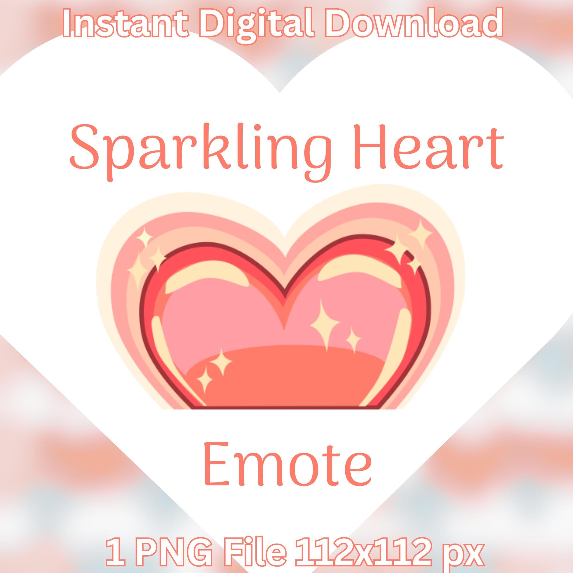 1 Sparkling Heart Emote Instant Download for Twitch Discord YouTube Cute Vibrant PNG to Brighten Your Stream & Connect with Viewers