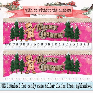 Candy Cane Countdown Weihnachten Design PNG