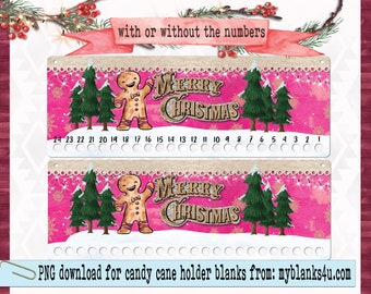 Candy Cane countdown Christmas design PNG