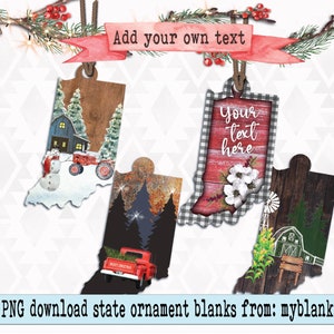 Indiana Christmas ornament design bundle PNG