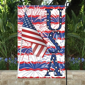 Bandiera patriottica rossa bianca e blu USA design digitale download PNG per bandiera da giardino in sublimazione vuota