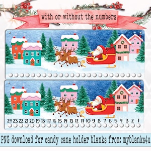 Zuckerstangenhalter Weihnachtscountdown PNG Winterdorf