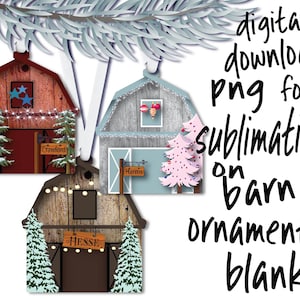 Christmas Barn PNG bundle for ornaments