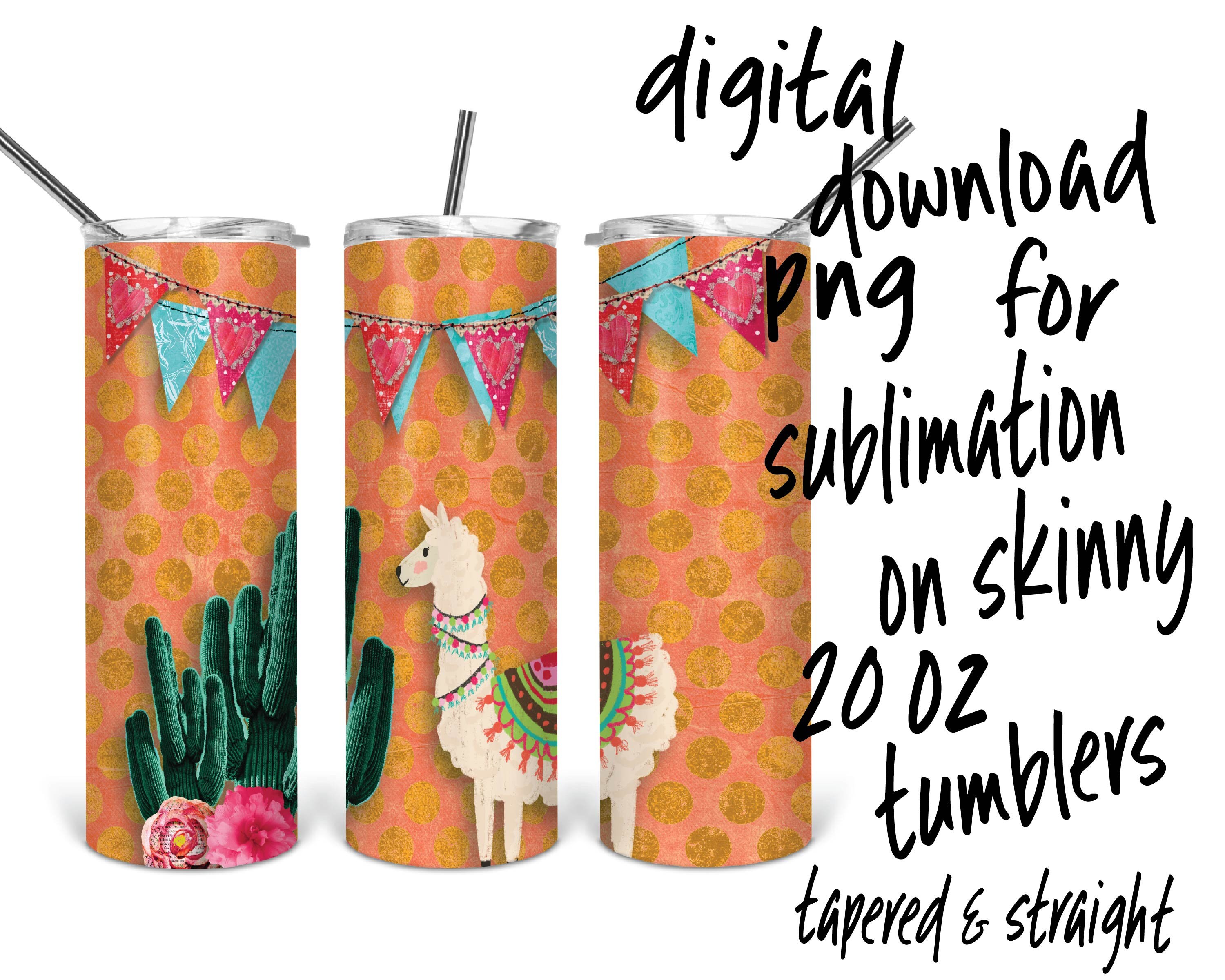 Llama Tumbler PNG Sublimation, Cute Tumbler Png