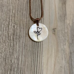Personalized Heart Rose Necklace, Gift for Her Necklace, Custom Jewelry, Charm Necklace,  Best Friend Necklace, Personalized Jewelry, Pearl