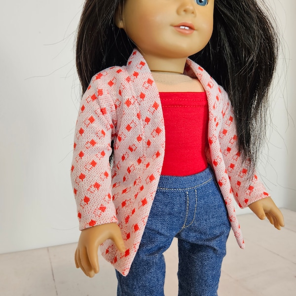 Vintage style cardigan 18 inch dolls, fits like american girl, fall outfit modern doll clothes 18 inch doll clothing