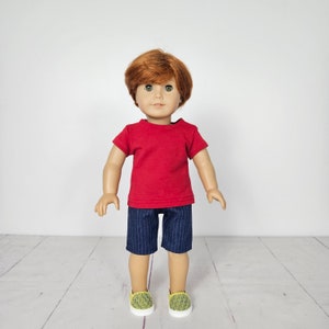 Boy 18 inch doll clothes, doll boy clothes, shirt and shorts, fits like american boy doll clothing, doll shorts
