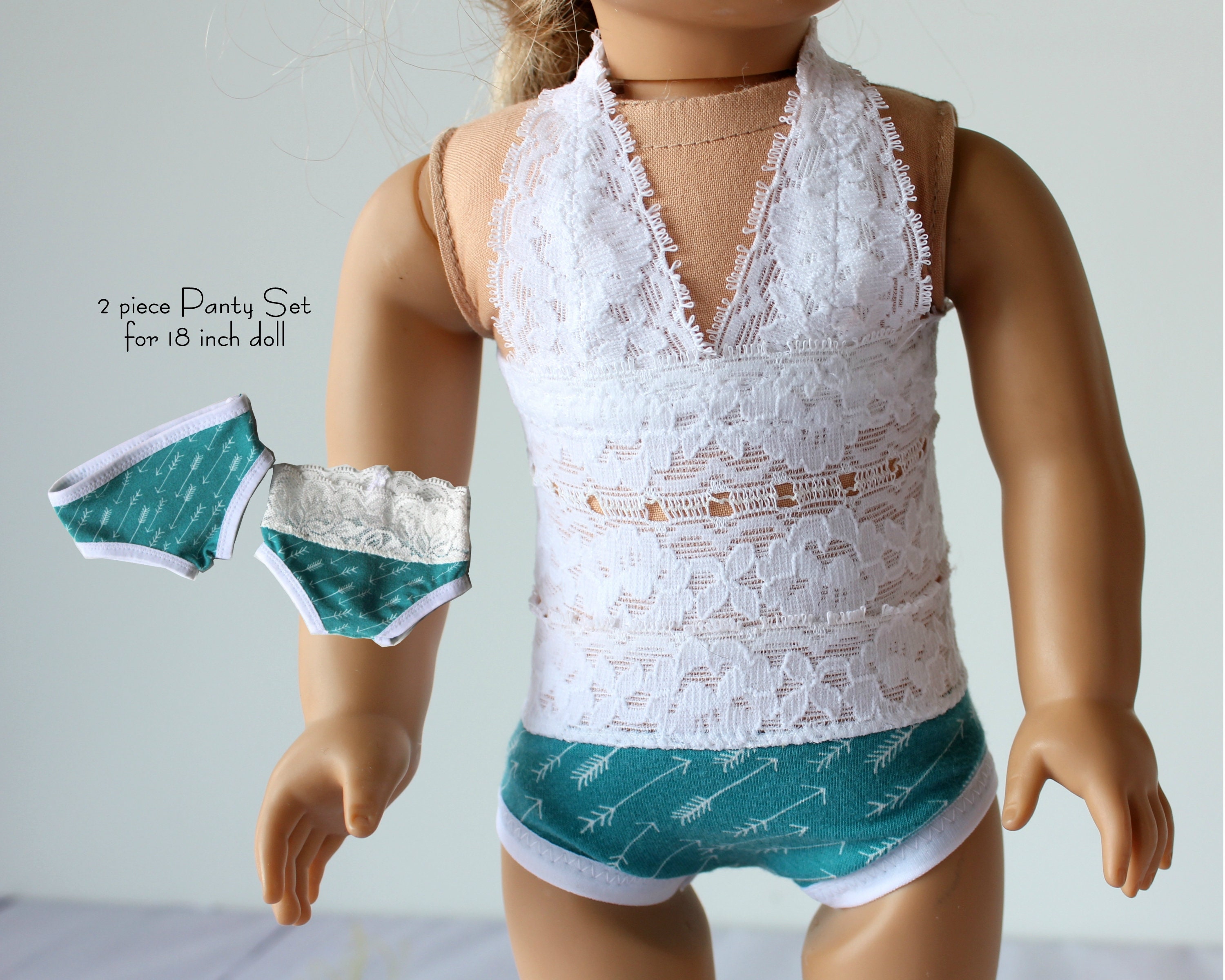 Lace American girl doll panties 2 piece sets 18 inch doll Etsy