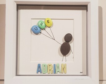 Pebble art birthday piece